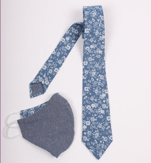 Riley Tie Chambray Floral | Matching Mask Option