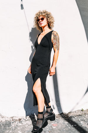 Take A Plunge V-Dress | Black