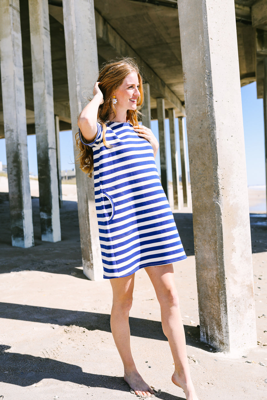 Weekender Dress | Cobalt Stripe