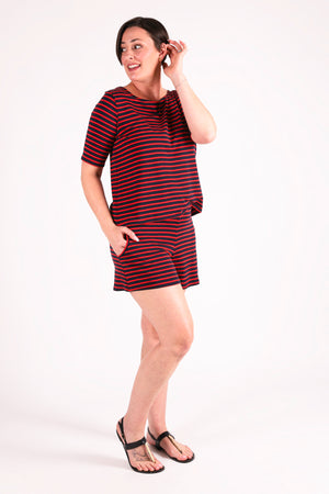 Boxy Boatneck Top | Mariner Stripe