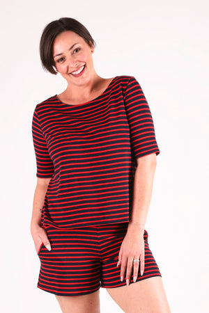 Boxy Boatneck Top | Mariner Stripe
