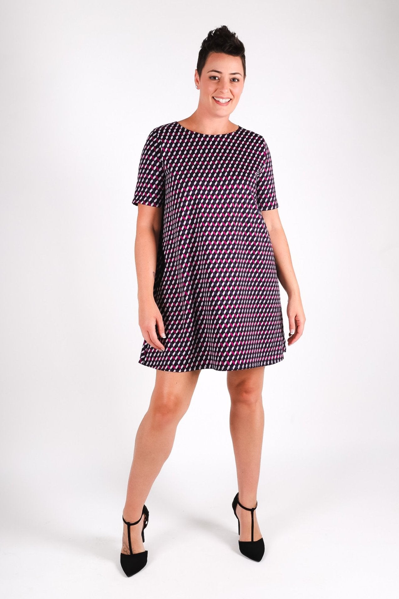 Christine Swing Dress | Retro Geo