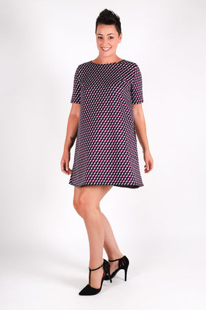 Christine Swing Dress | Retro Geo