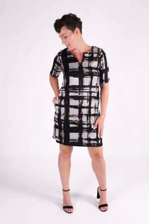 Notch Neck Dress | Off The Grid Print