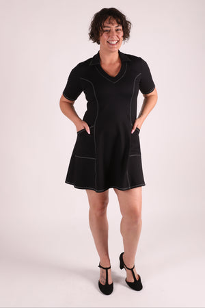 Harper Collar Dress | Black