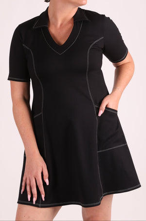 Harper Collar Dress | Black
