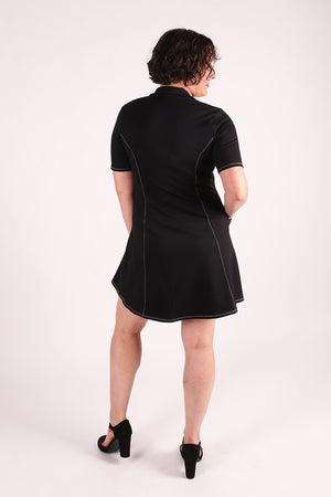 Harper Collar Dress | Black