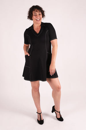 Harper Collar Dress | Black