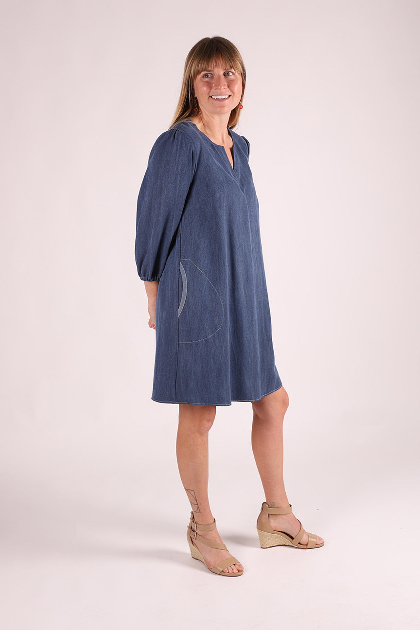 ladies tencel denim dress Tencel Midi Jean Dress