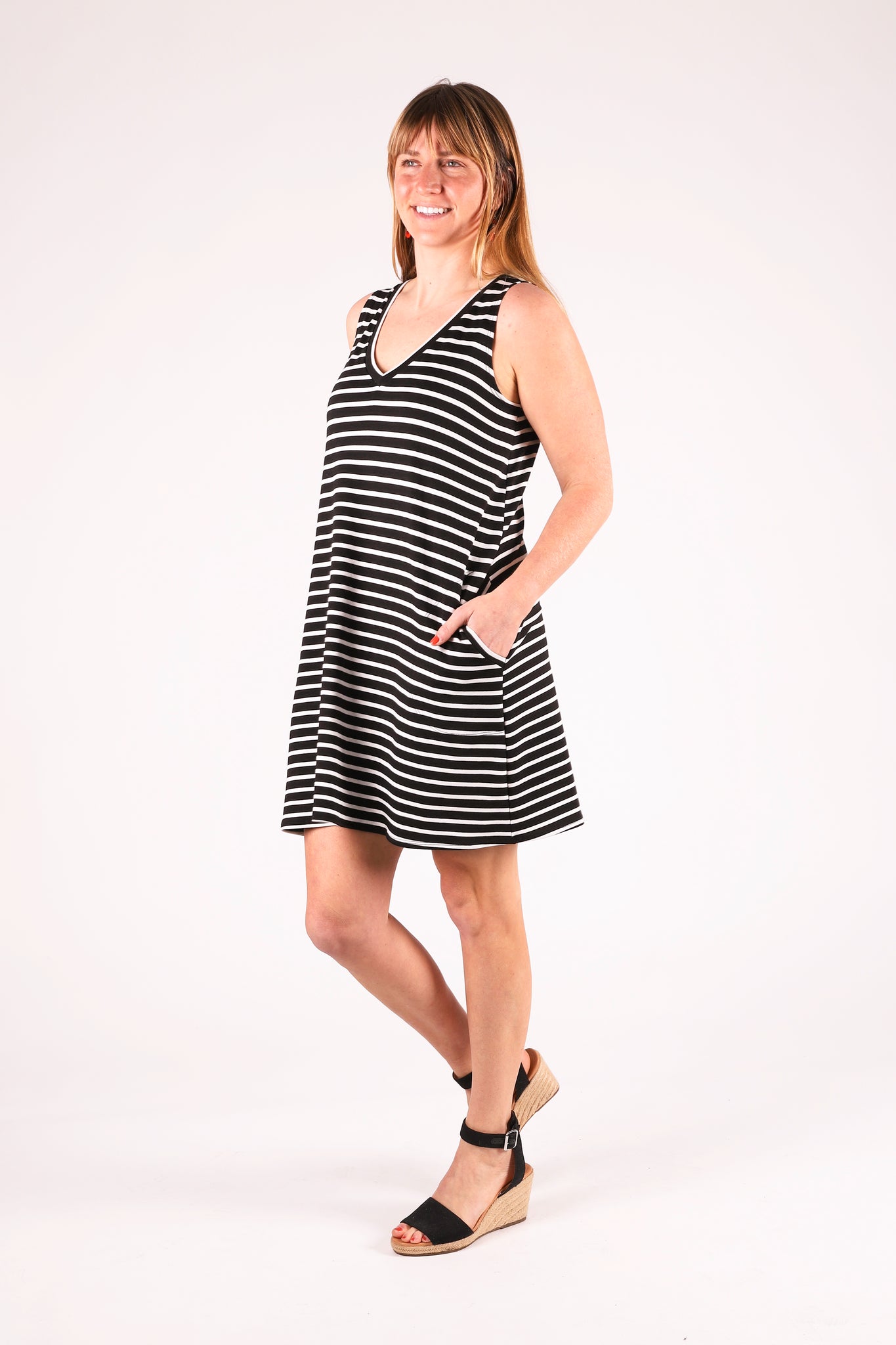 Very V-Neck Dress | Mariner Stripe