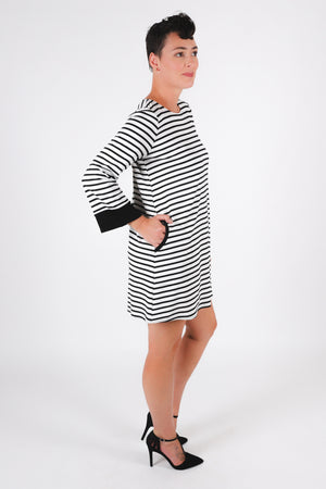 Diana Dress | Ivory Stripe