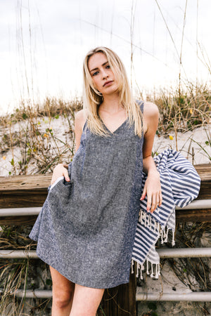 Latitude Linen Dress | Denim