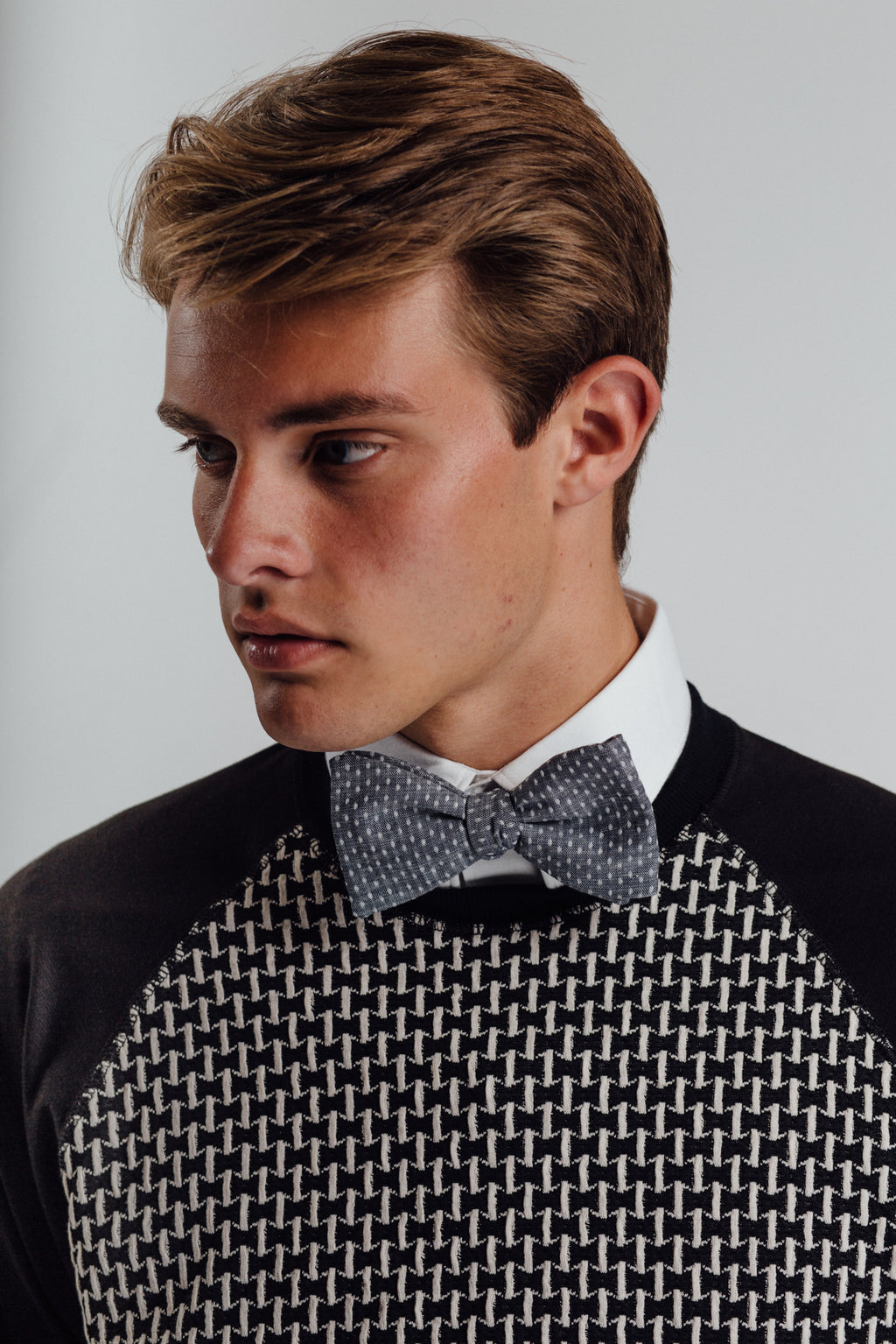 Washed Chambray Dot Murphy Bowtie