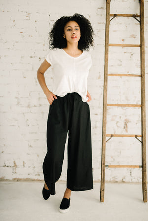 Linen Wavelength Pant | Black