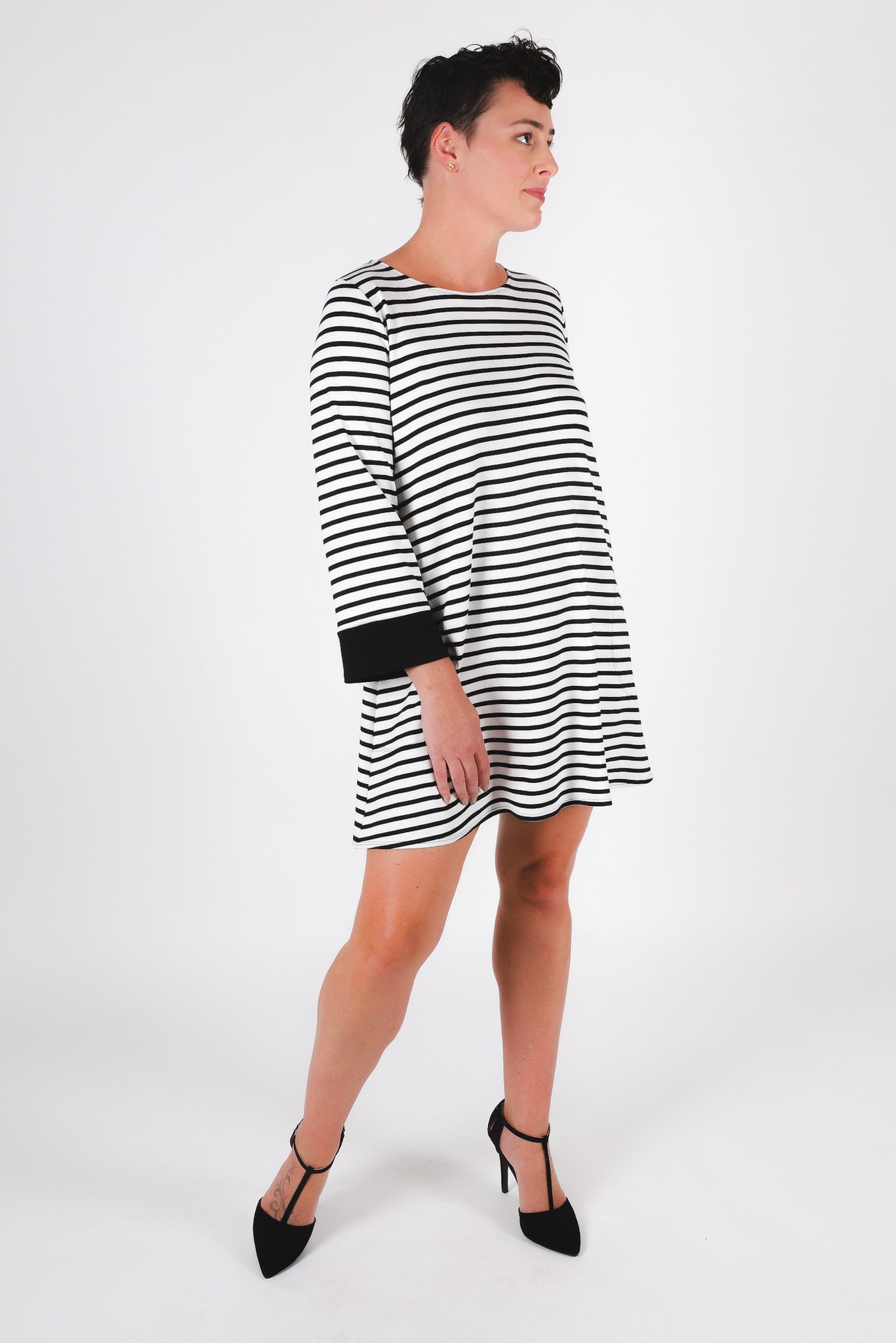 Diana Dress | Ivory Stripe