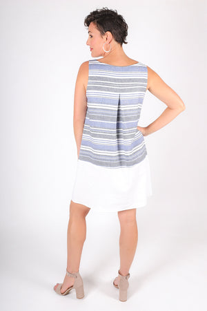 Shirley Linen Dress | Ombré Stripe