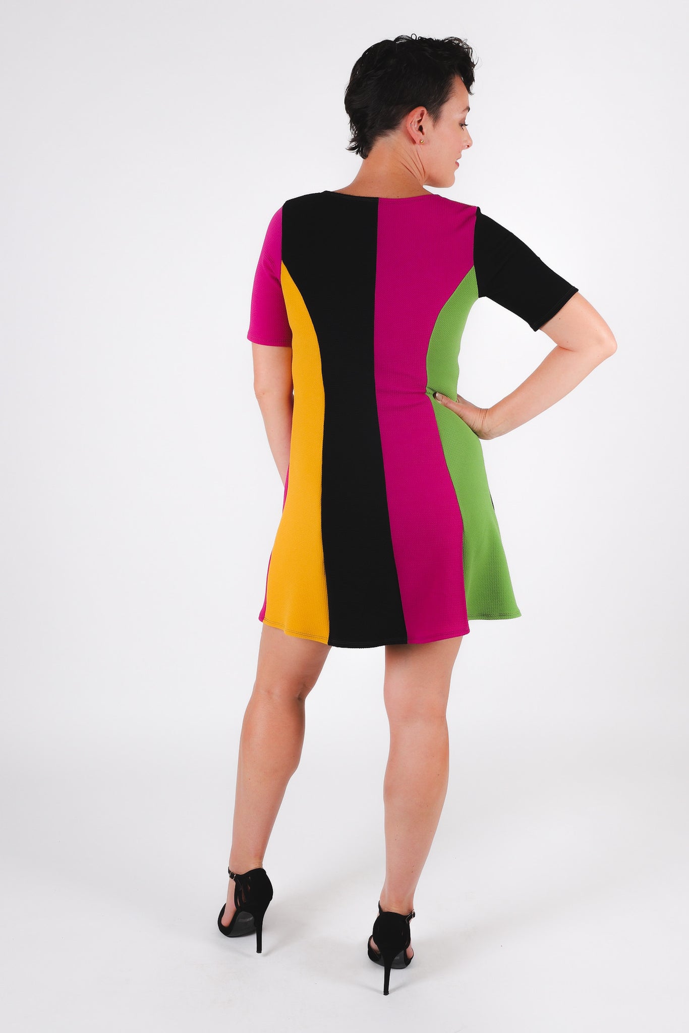 Flossy Fit and Flare Dress | Multi-Color