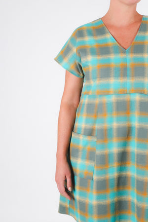 Hideaway Dress | Teal Plaid