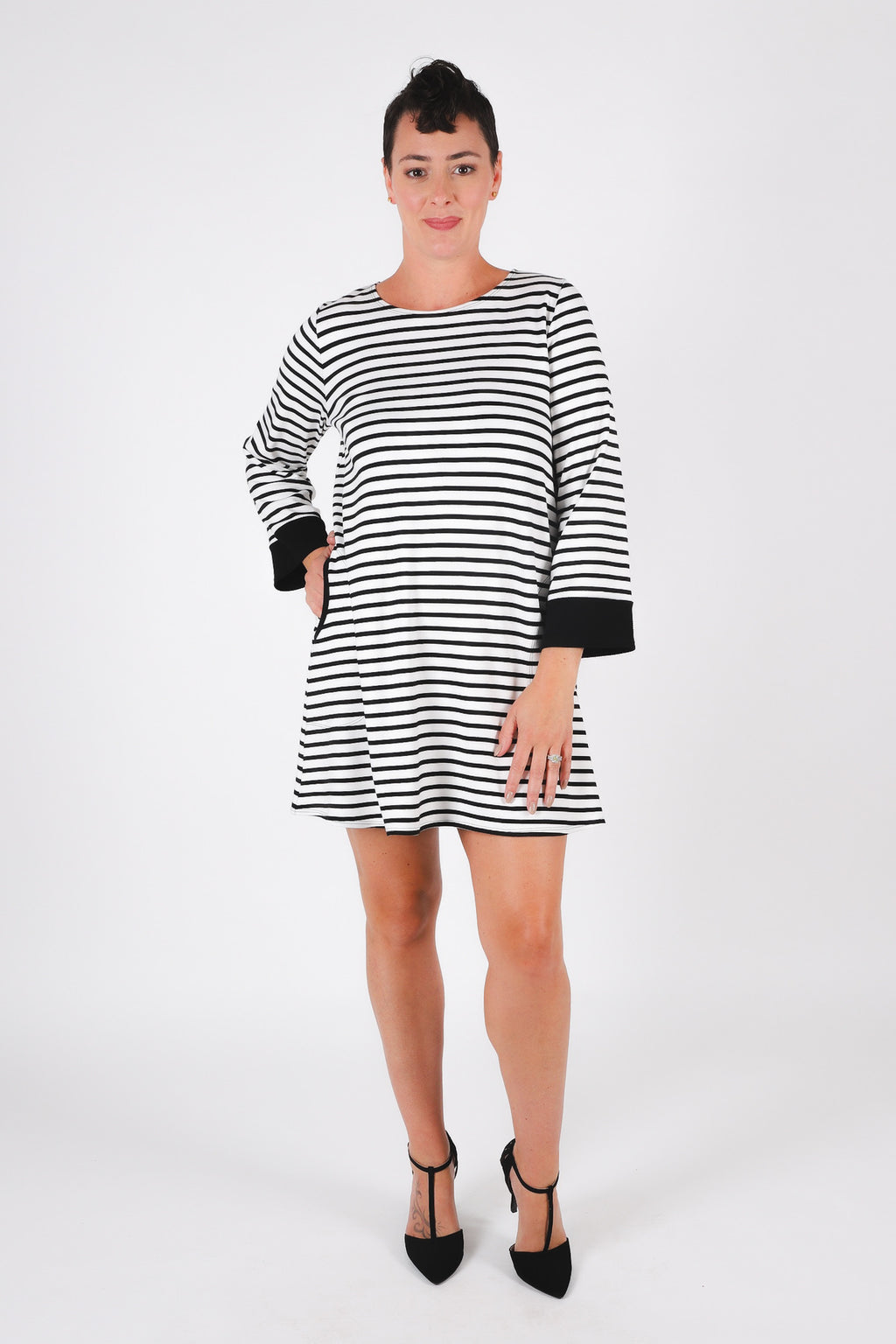 Diana Dress | Ivory Stripe