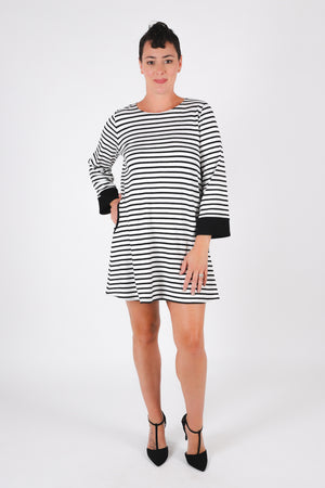 Diana Dress | Ivory Stripe