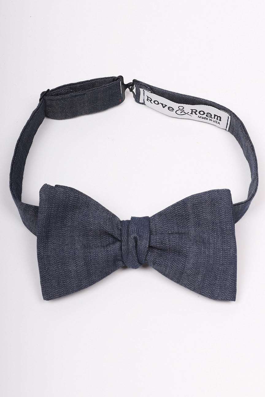 Murphy Bow-tie | Dark Chambray | Matching Mask Option