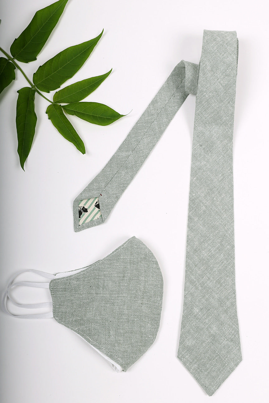 Linen Riley Tie | Matching Mask Option