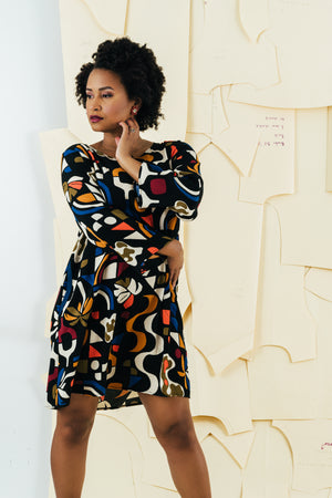 Kimmie Bell Sleeve Dress | Adventure Print