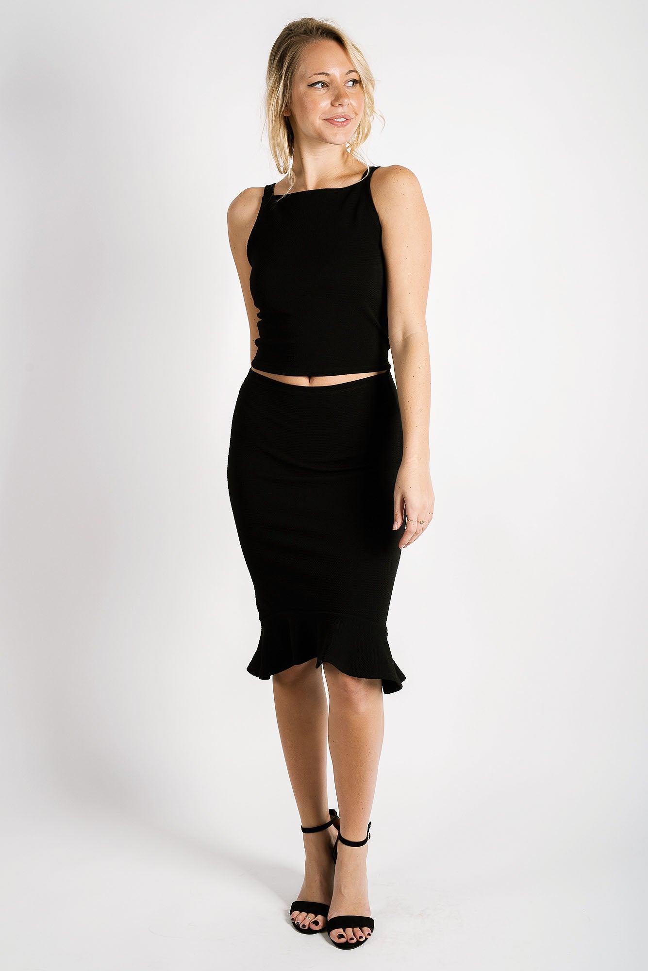Eva Flutter Skirt | Black