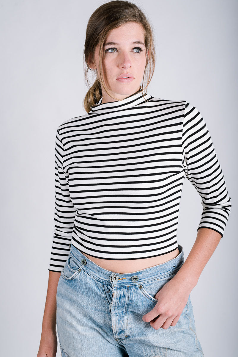 Mabel Funnel | Ivory/Grey Stripe