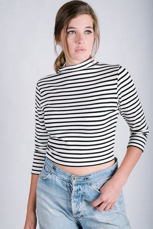 Mabel Funnel | Ivory/Grey Stripe