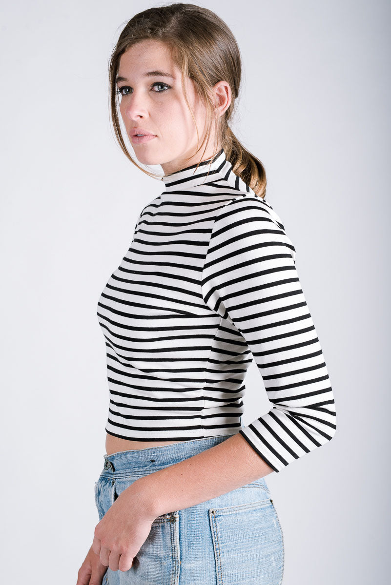 Mabel Funnel | Ivory/Grey Stripe