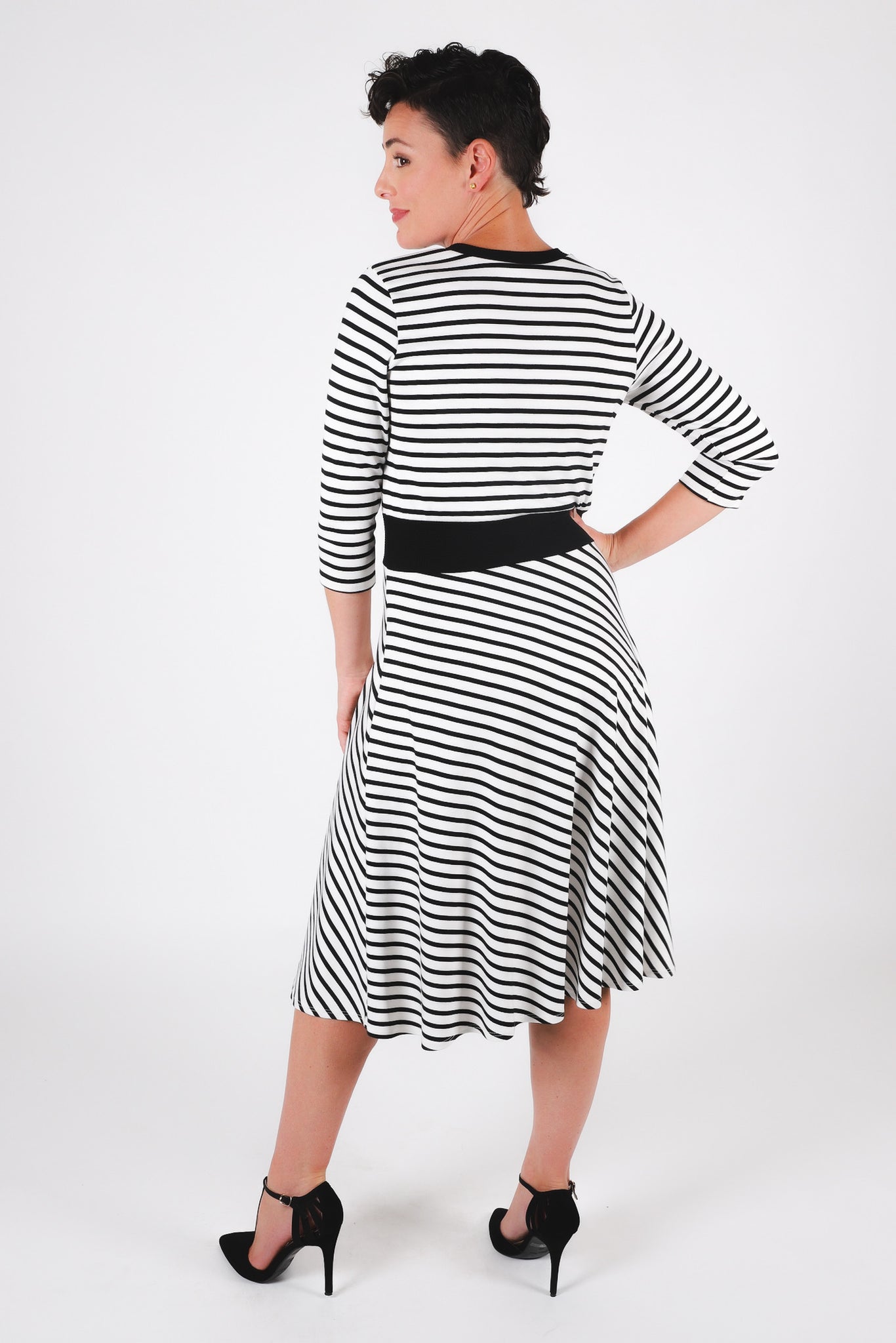 Heather Twirl Dress | Ivory Stripe