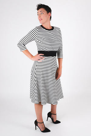 Heather Twirl Dress | Ivory Stripe