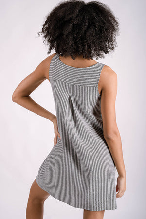 Latitude Shift Dress | Grey Stripe