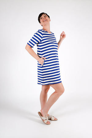 Weekender Dress | Cobalt Stripe